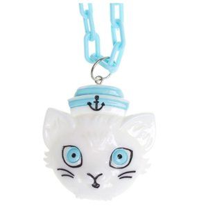 Retro Chunky Cat Kitten Necklace Kisch Vintage 1950s Inspired Fun NWT RARE
